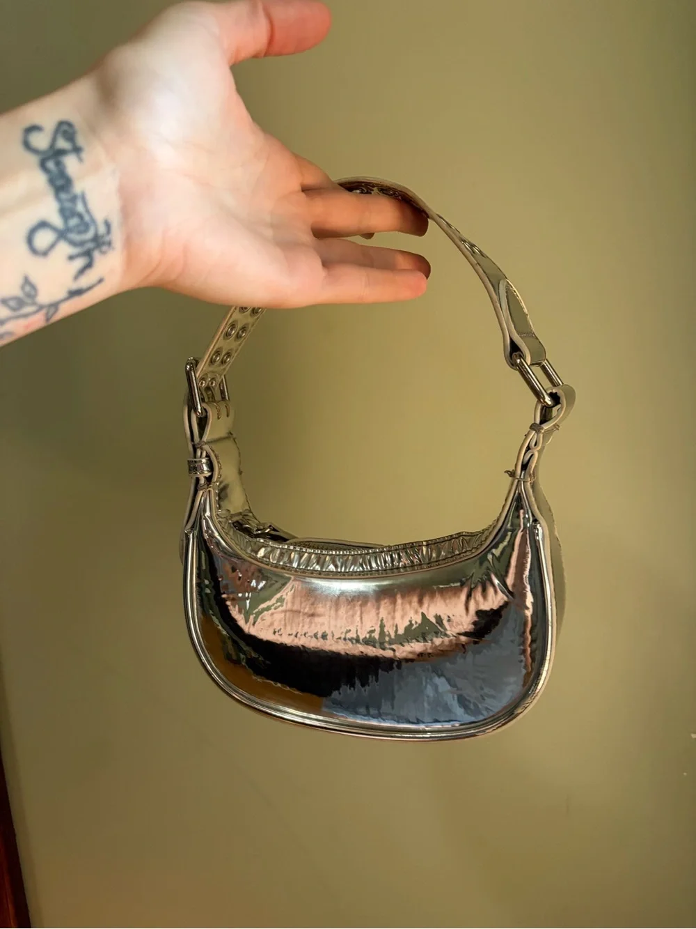 Urban Outfitters Metallic Silver small Shoulder Bag